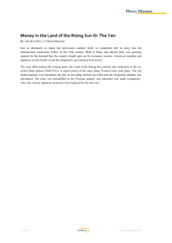 Money in the Land of the Rising Sun III: The Yen