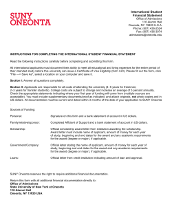 International Student Financial Statement