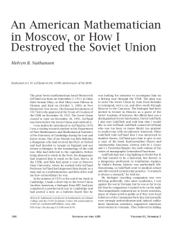 An American Mathematician in Moscow, or How I Destroyed the