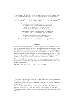 Network Algebra for Asynchronous Dataflow