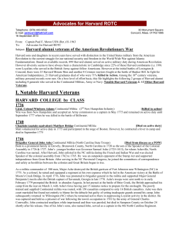 Harvard Alumni in the American Revolutionary War