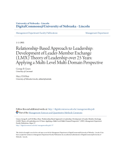 Development of Leader-Member Exchange (LMX)