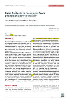 Focal Dystonia in musicians: From