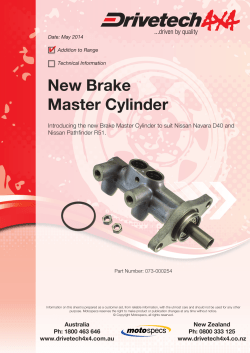 New Brake Master Cylinder