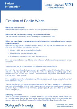 Excision of Penile Warts - Derby Teaching Hospitals NHS