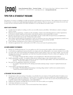 tips for a standout resume