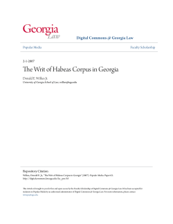 The Writ of Habeas Corpus in Georgia