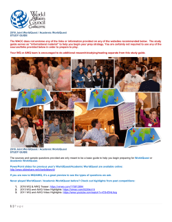 2016 WQ/AWQ Study Guide - World Affairs Council of Charlotte