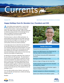 December 2013 Currents - Vancouver Island Health Authority