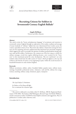 Angela McShane, "Recruiting Citizens for Soldiers in Seventeenth