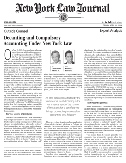 Decanting and Compulsory Accounting Under New York Law