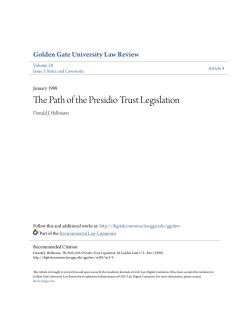 The Path of the Presidio Trust Legislation