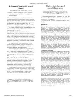 Diffusion of Neon in Olivine and Quartz The transient rheology of