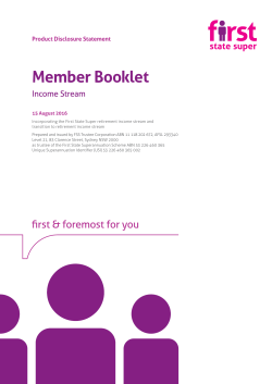 Member Booklet Income Stream