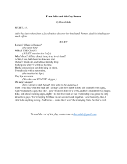 From Juliet and this Guy Romeo By Don Zolidis JULIET, 15, Juliet