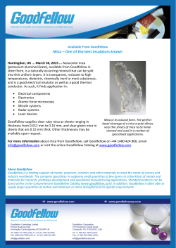 Mica &ndash; One of the best insulators known - Goodfellow