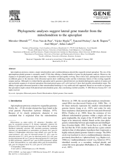 Phylogenetic analyses suggest lateral gene transfer from the