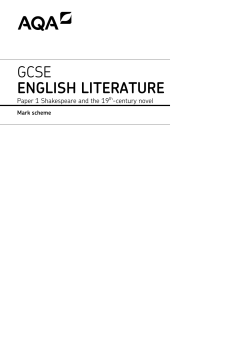 GCSE English Literature Specimen mark scheme Paper 1