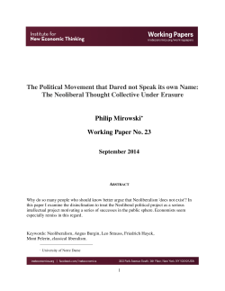 The Political Movement that Dared not Speak its own Name: The