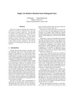 Single Axis Relative Rotation from Orthogonal Lines