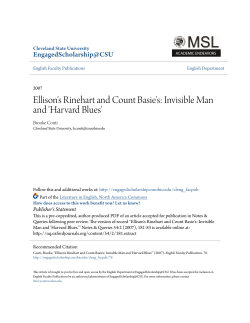 Ellison`s Rinehart and Count Basie`s: Invisible Man and `Harvard