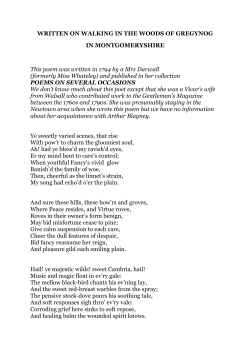 WRITTEN ON WALKING IN THE WOODS OF GREGYNOG IN