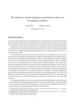 The impact of natural disasters on remittance