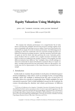 Equity Valuation Using Multiples