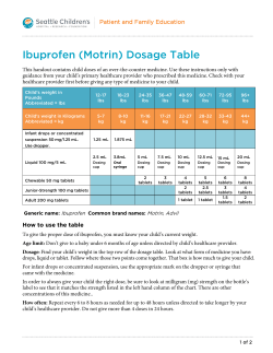 (Motrin) Dosage Table - Seattle Children`s Hospital