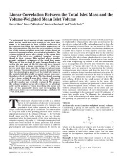 Linear Correlation Between the Total Islet Mass and the