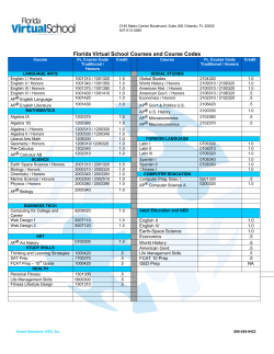 Florida Virtual School Courses and Course Codes