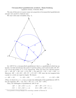 Circumscribed quadrilaterals revisited