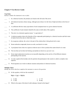 Chapter 9 Test Review Guide