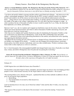 Montgomery Bus Boycott Primary Sources