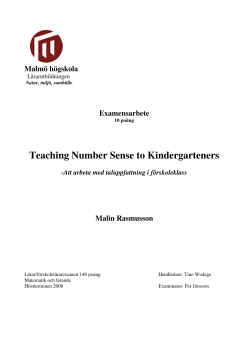 Teaching Number Sense to Kindergarteners