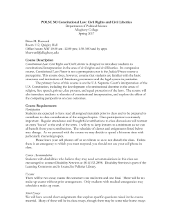 Constitutional Law II: Civil Rights and Civil Liberties