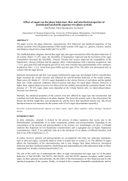 Effect of sugars on the phase behaviour, flow and interfacial