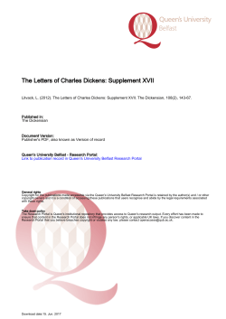 The Letters of Charles Dickens: Supplement XVII