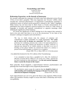 Etymythology and Taboo