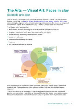 The Arts &mdash; Visual Art: Faces in clay &mdash; Example unit plan