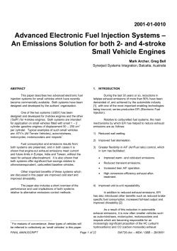 Advanced Electronic Fuel Injection Systems