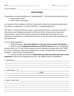 hypothesis - Ector County ISD.