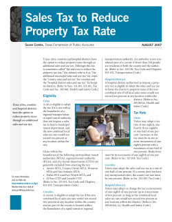 Sales Tax to Reduce Property Tax Rate