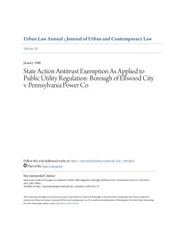 State Action Antitrust Exemption As Applied to Public Utility