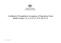 Form 218 - Certificate of Completion/ Acceptance of Experience
