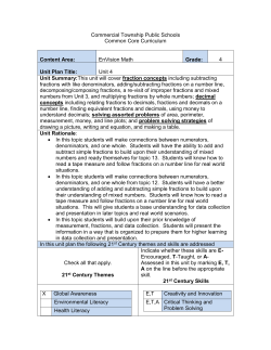 Grade 4 Math-Unit 4 Curriculum - Commercial Township School
