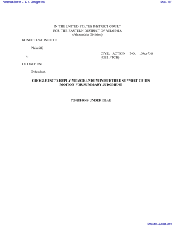 (portions under seal) filed by Google Inc.. - US Case Law