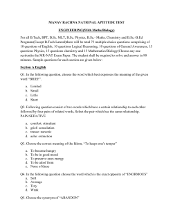 For all B.Tech, BPT, B.Sc. MLT, B.Sc. Physics, B.Sc.