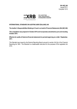 ISA (NZ) 240 Issued 07/11 Compiled 10/15 INTERNATIONAL