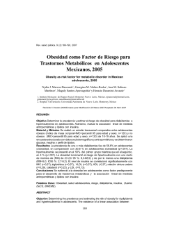 Obesidad como Factor de Riesgo para Trastornos Metab&oacute;licos en
